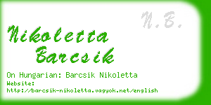 nikoletta barcsik business card